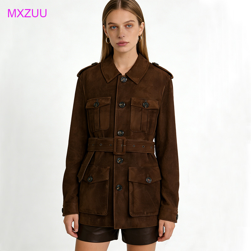 Baby Clothing High End - Brown Vintage Kid Suede Leather Jacket